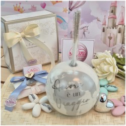 Mappamondo Grande con cuore Argento