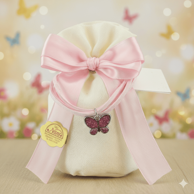 Bomboniere compleanno Nascita e battesimo Braccialetto con farfalla