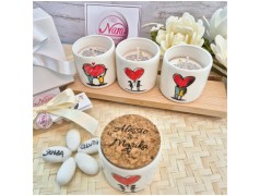 Bomboniera Matrimonio Candela in Vasetto "Innamorati" con Tappo in Sughero Personalizzato