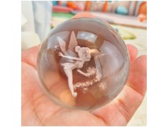 Bomboniera Lampada Sfera in Cristallo 3D con Trilly e Base Led USB