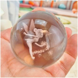 Bomboniera Lampada Sfera in Cristallo 3D con Trilly e Base Led USB