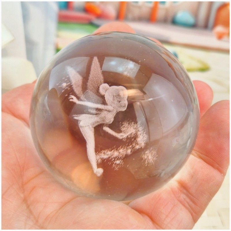 Bomboniera Lampada Sfera in Cristallo 3D con Trilly e Base Led USB