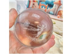 Bomboniera Lampada Sfera in Cristallo 3D con Fatina e Base Led USB