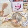 Bomboniera Lampada Sfera in Cristallo 3D con Bambino in preghiera e Base Led USB