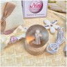 Bomboniera Lampada Sfera in Cristallo 3D con Bambino in preghiera e Base Led USB