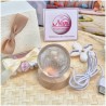 Bomboniera Lampada Sfera in Cristallo 3D con Mappamondo e Base Led USB