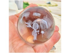 Bomboniera Lampada Sfera in Cristallo 3D con Piccolo principe e Base Led USB