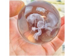 Bomboniera Lampada Sfera in Cristallo 3D con Piccolo principe e Base Led USB