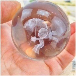 Bomboniera Lampada Sfera in Cristallo 3D con Piccolo principe e Base Led USB