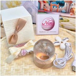 Bomboniera Lampada Sfera in Cristallo 3D con Piccolo principe e Base Led USB