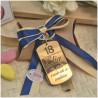 Bomboniera 18 Anni Portachiavi "Gold Tag" Personalizzato con Nome, Età e Frase Dedica