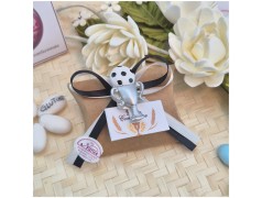 Bomboniera Comunione Calcio Coppa dei Campioni Juventus (Bianconera) - Scatolina Kraft con molletta