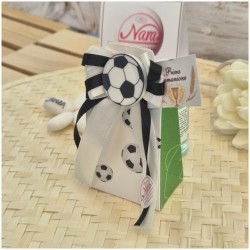 Bomboniera Comunione Calcio Goleador Bianconero - Astuccio Stampato con Maxi Pallone