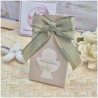 Bomboniera Comunione Astuccio Nature Chic con Stampa Calice e Maxi Fiocco Verde Salvia