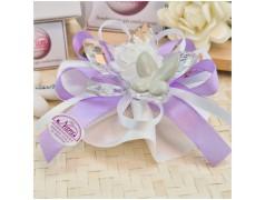 Bomboniera Debora Carlucci Fiore in Cristallo e Porcellana con Farfalla