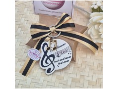 Bomboniera 18 Anni Tema Musica Portachiavi "Chiave di Violino" con Nome e Frase
