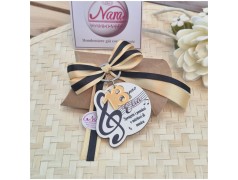 Bomboniera 18 Anni Tema Musica Portachiavi "Chiave di Violino" con Nome e Frase