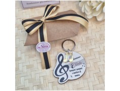 Bomboniera 18 Anni Tema Musica Portachiavi "Chiave di Violino" con Nome e Frase