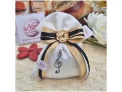 Bomboniera Laurea Musica e 18 Anni Sacchetto Sinfonia Chiave di Violino e Iniziale