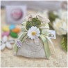 Bomboniera Matrimonio Sacchetto "Nature" con Margherita e Foglie Eucalipto-Nara Bomboniere