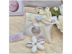 Matrimonio Segnaposto Scatolina Cuscino con Finestra e Cuore