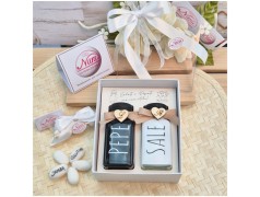 Bomboniera Matrimonio Utile Set Sale e Pepe Design Moderno Black & White con Scatola