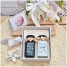 Bomboniera Matrimonio Utile Set Sale e Pepe Design Moderno Black & White con Scatola