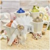 Bomboniera Matrimonio Utile Moka Caffettiera in Ceramica Colorata con Cuore Iniziali