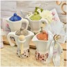 Bomboniera Matrimonio Utile Moka Caffettiera in Ceramica Colorata con Cuore Iniziali