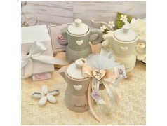 Bomboniera Matrimonio Utile Moka Piccole Gioie in Ceramica Pastello con Cuore