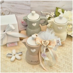 Bomboniera Matrimonio Utile Moka Piccole Gioie in Ceramica Pastello con Cuore