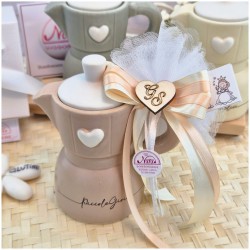 Bomboniera Matrimonio Utile Moka Piccole Gioie in Ceramica Pastello con Cuore
