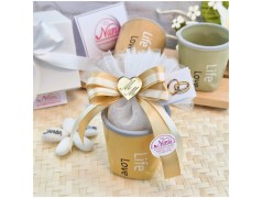 Bomboniera Matrimonio Utile Bicchierino Caffè Life Love Effetto Stropicciato e Cuore Specchiato