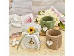 Bomboniera Matrimonio Utile Vasetto Piccole Gioie Design Avvolgente con Girasole