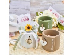 Bomboniera Matrimonio Utile Vasetto Piccole Gioie Design Avvolgente con Girasole