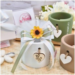 Bomboniera Matrimonio Utile Vasetto Piccole Gioie Design Avvolgente con Girasole