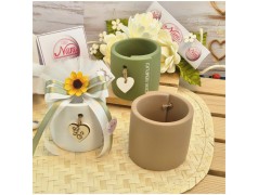 Bomboniera Matrimonio Utile Vasetto Piccole Gioie Design Avvolgente con Girasole RETRO