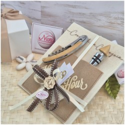 Bomboniera Matrimonio Utile Set Vino "Sommelier" con Cavatappi e Tappo in Custodia Feltro