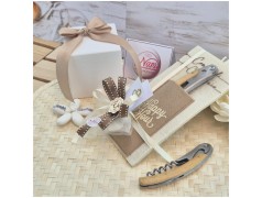 Bomboniera Matrimonio Utile Cavatappi "Sommelier" in Legno con Custodia Feltro