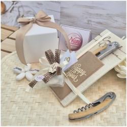 Bomboniera Matrimonio Utile Cavatappi "Sommelier" in Legno con Custodia Feltro