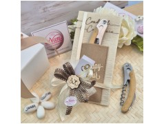 Bomboniera Matrimonio Utile Cavatappi "Sommelier" in Legno con Custodia Feltro