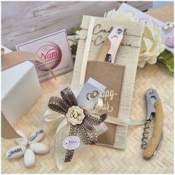 Bomboniera Matrimonio Utile Cavatappi "Sommelier" in Legno con Custodia Feltro