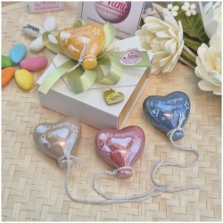 Bomboniera Comunione e Cresima Palloncino Cuore Chi Sogna Impara a Volare su Scatola Oro