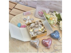 Bomboniera Comunione e Cresima Palloncino Cuore Chi Sogna Impara a Volare su Scatola Oro