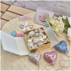 Bomboniera Comunione e Cresima Palloncino Cuore Chi Sogna Impara a Volare su Scatola Oro