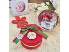 Bomboniera Laurea Scienze, Agraria e Matematica Cappelliera Rossa con Nastro Verde