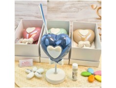 Bomboniera Comunione e Cresima Profumatore "Lecca Lecca" Cuore in Ceramica con Essenza
