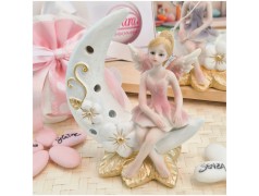 Bomboniera Battesimo e Comunione "Sogni di Fata" su Luna Traforata con Base Oro