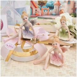 Bomboniera Comunione e Battesimo "Fata Sognatrice" su Cappelliera Oro con Cuore Specchiato