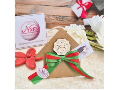 Bomboniera Laurea Segnaposto Scatolina Kraft con Nastro Matematica e Scienze e Tocco Legno